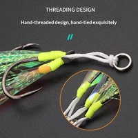 Leurre de pêche en mer réfléchissant en métal avec ailes, hameçon simple/double, ligne longue, hameçons à double boucle, appât artificiel, hameçon de pêche en bateau