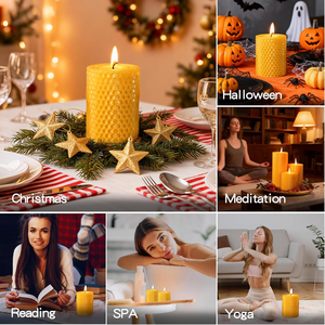 <span class=keywords><strong>3</strong></span> पैक प्राकृतिक बेसन स्तंभ मोमबत्तियों हस्तनिर्मित हनीमून कंघी डिजाइन हस्तनिर्मित लंबे समय तक जलने वाली ड्रिपलेस धूम्रपान रहित घर सजावट - Product Image 6