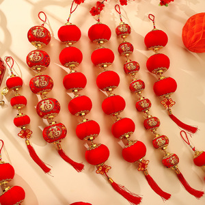 Flocked large red lantern string <b>ornaments</b>, 2026 new decorative pendant, firecracker chili pepper decoration, festive outdoor - Product Image 2
