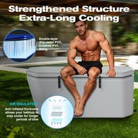 Baignoire de glace inclinée portable rectangulaire grise gonflable pour adultes, idéale pour la récupération sportive – Achat direct local aux États-Unis
