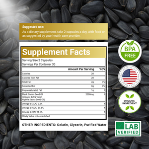 OEM Private Label Organic Cold Pressed Black <b>Seed</b> Oil Capsules With Omega 3 Premium Healthcare Supplement - Product Image 6