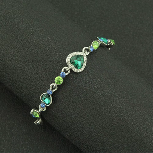 New Heart of the Ocean Love Heart Colored Rhinestone Ladies Girlfriend <b>Bracelet</b> - Product Image 2