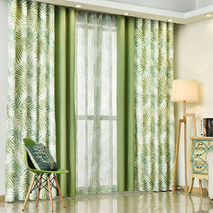 Tissu occultant imprimé pour rideaux, haute occultation 70%-90%, largeur 280 cm, motif <span class=keywords><strong>feuille</strong></span> de palmier pour salon et chambre à coucher - Product Image 6