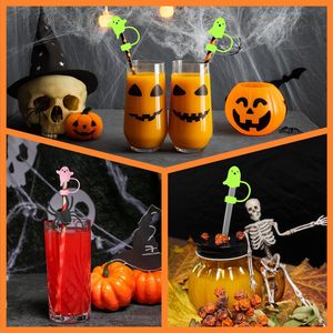 Cubiertas de Silicona para Pajitas con Diseño de Fantasmas Luminosos para Halloween - Accesorios Divertidos para Vasos - Product Image 6