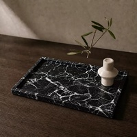 Plateau de rangement décoratif haut de gamme en marbre naturel multi-couche, de luxe contemporain, avec logo personnalisé STONEKOCC