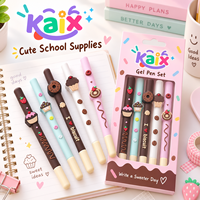 Ensemble de stylos gel mignons KAIX en forme de biscuits, écriture fluide, gâteaux sucrés, bonbons, stylos gel pour enfants, emballage cadeau de dessins animés pour l'école