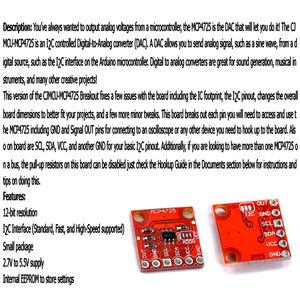 Module DAC MCP4725 12C, carte de développement de conversion numérique-analogique - Product Image 4