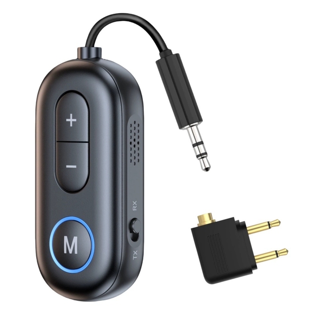 Bluetooth 5.3 Audio Transmitter and Receiver 2 In 1 Wireless 3.5mm Aux Audio Adapter Bluetooth Transmitter for TV