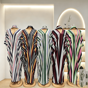 Nouvelle Robe Femme Élégante Grande Taille 2026, Style Décontracté, Col Ample Ajustable, Imprimé Ethnique Rayé <span class=keywords><strong>Africain</strong></span>, Type <span class=keywords><strong>Boubou</strong></span> Kaftan - Product Image 6