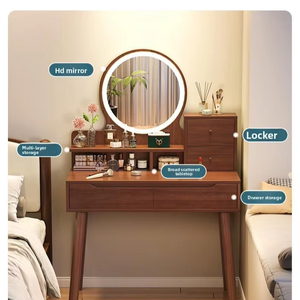 Petite armoire de maquillage en bois pour chambre à coucher ou <span class=keywords><strong>maison</strong></span> de location Table à ongles polyvalente pour intérieur et extérieur Coiffeuse pour centre commercial - Product Image 1