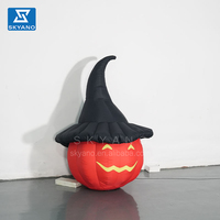 Halloween Publicité Décoration Gonflable Chapeau de Sorcière Citrouille Lampe Éclairage Led Gonflable
