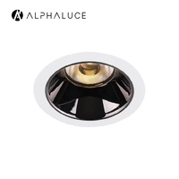 Downlight encastré carré LED COB dimmable 9W 12W 25 Watts, 3 températures de couleur, Dali2, trou de découpe réglable 185mm, découpe 125x125 mm, diamètre 250mm