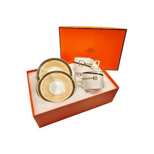 Offre Spéciale – Ensemble Tasse et Soucoupe en Céramique de Luxe Nordique avec Poignée Dorée et Motif Boucle en Cuir - Product Image 6