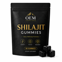 Gummies de Shilajit Pur de l'Himalaya, Acide Fulvique 85+ Oligo-éléments, Marque Privée OEM ODM, Conditionnement en Bouteille