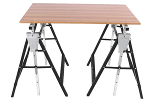 2 X chevalets métalliques réglables avec crochets de verrouillage Support d'essieu Capacité de <span class=keywords><strong>charge</strong></span> 200 kg Support d'établi télescopique pour échafaudage - Product Image 4