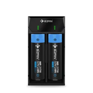 Chargeur intelligent de batterie Li-ion NC2 avec chargeur USB à 2 emplacements Compatible 3.7v AA AAA 18650 Lifepo4 Batterie rechargeable
