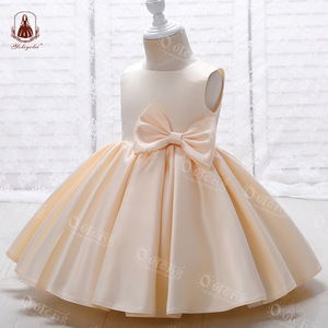 Bebek Kız Şık Prenses Elbiseleri Fiyonklu Güzel Kabarık Etekler Kızlar Zarif Moda Doğum Günü Partisi Çocuklar Balo Elbisesi - Product Image 4