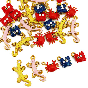 Stainless Steel Gecko And Crab Pendant Mixed Shapes Plating For <b>Bracelet</b> Making Jewelry Accessory - Product Image 4