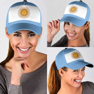 Gorra Clásica de Fútbol <span class=keywords><strong>Sol</strong></span> de Mayo de Argentina, Venta al por Mayor, Gorras de <span class=keywords><strong>Sol</strong></span> con Patrón Azul y Blanco y Bandera de Argentina - Product Image 3