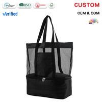 Panier de rangement pliable BAIGE en maille nylon pour voyage et extérieur, pratique, rapide, double couche, glacière de pique-nique, plage, 30L