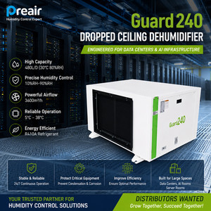 Déshumidificateur industriel Preair 380V 480L/D à montage au plafond pour centre de données IA, salle de serveurs - Distributeurs recherchés - Product Image 1