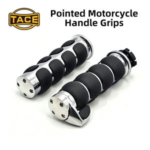 Puños de aluminio de 25 mm para motocicleta Harley, 4 secciones, asistencia para acelerador, puños de manillar de fácil tracción, negro cromado - Product Image 6