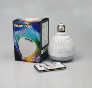 China hot selling high quality Residential 12W E27 RGB Music Bulb Speaker with 24 Keys Remote Control LED Smart Music Bulbs