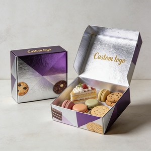 Nouvelle conception de boîte à dessert, emballage pour pâtisserie, service de livraison de traiteur, boîte à dessert, emballage pour <span class=keywords><strong>mini</strong></span>-biscuits, boîtes à biscuits crumble 6x6 X4 - Product Image 3