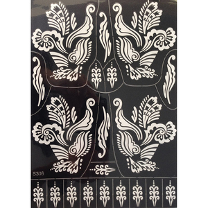Modello di Stencil per tatuaggi 4 fogli grandi <span class=keywords><strong>disegni</strong></span> di henné Set di ottimo rapporto qualità-prezzo Delhi - Product Image 2
