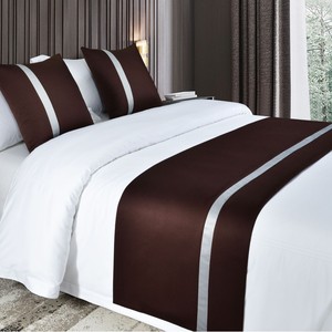Letti di lusso corridori e cuscini coordinati Set di biancheria da letto collezioni sciarpa letto logo personalizzato Hotel letto <span class=keywords><strong>Runner</strong></span> e Set di cuscini - Product Image 1