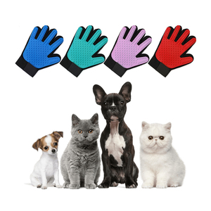 Beş parmak silikon eldiven banyo ve bakım köpek ve kedi epilasyon masaj fırçası Pet eldiven tedarikçisi kauçuk malzeme - Product Image 4