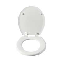 Siège de toilette moderne blanc en bois moulé à fermeture douce, style américain, pour salle de bain, charnière en plastique, garantie 3 ans