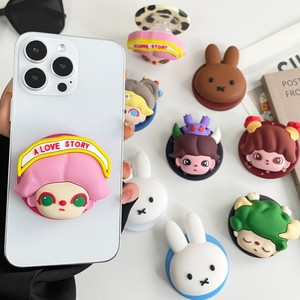 Soporte magnético de silicona 3D con diseño de conejo de dibujos animados para chicas, imán fuerte, soporte universal para teléfono móvil, soporte de escritorio tipo gasbag. - Product Image 4
