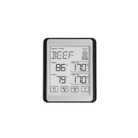 Thermomètre numérique en plastique pour viande avec deux sondes et 8 préréglages pour viande, écran tactile couleur, alarme programmable pour four de cuisine