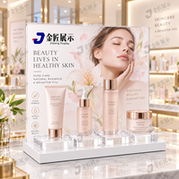 Présentoir de Luxe en Acrylique pour Parfums, Organisateur de Maquillage à Niveaux pour Comptoir, Support de Produits de Beauté pour la Vente au Détail avec Emplacement Publicitaire