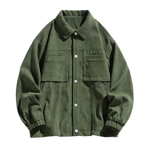 Vintage Single Breasted Spring and Autumn Workwear <b>Jacket</b> with <b>Corduroy</b> Fabric Waterproof OEM Service - Product Image 3