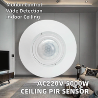 Détecteur de mouvement corporel PIR Geagood AC220V 5000W à montage au plafond, réglable, IP21, pour usage intérieur, interrupteur pour éclairage LED