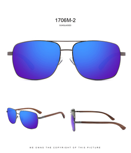 Gafas de Sol Cuadradas Personalizadas Ecológicas 2025 Gafas de Sol de Madera Acero Inoxidable de Alta Calidad Lentes Polarizadas para Hombre - Product Image 5