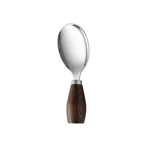 Cuchara para Arroz de Acero Inoxidable 304 con Acabado Espejo y Mango de Madera, Diseño Moderno, Se Mantiene Vertical Sin Toquear la Mesa - Product Image 6