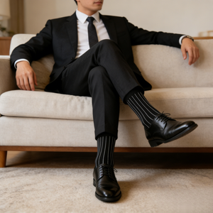 Chaussettes rayées modernes de <span class=keywords><strong>luxe</strong></span>, hautement personnalisables en couleur, spécialement conçues <span class=keywords><strong>pour</strong></span> les vêtements formels masculins, chaussettes <span class=keywords><strong>pour</strong></span> hommes - Product Image 4