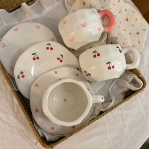 Ins mignon Girly pétri à la main tasse en céramique irrégulière créatif dessiné à la main tasse à café Logo personnalisé nordique Latte Cappuccino tasse - Product Image 4