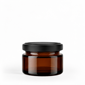 Frasco de vidrio ámbar premium de 25 ml con tapa de rosca para miel, especias, cosméticos, velas. Logotipo personalizado disponible. - Product Image 3