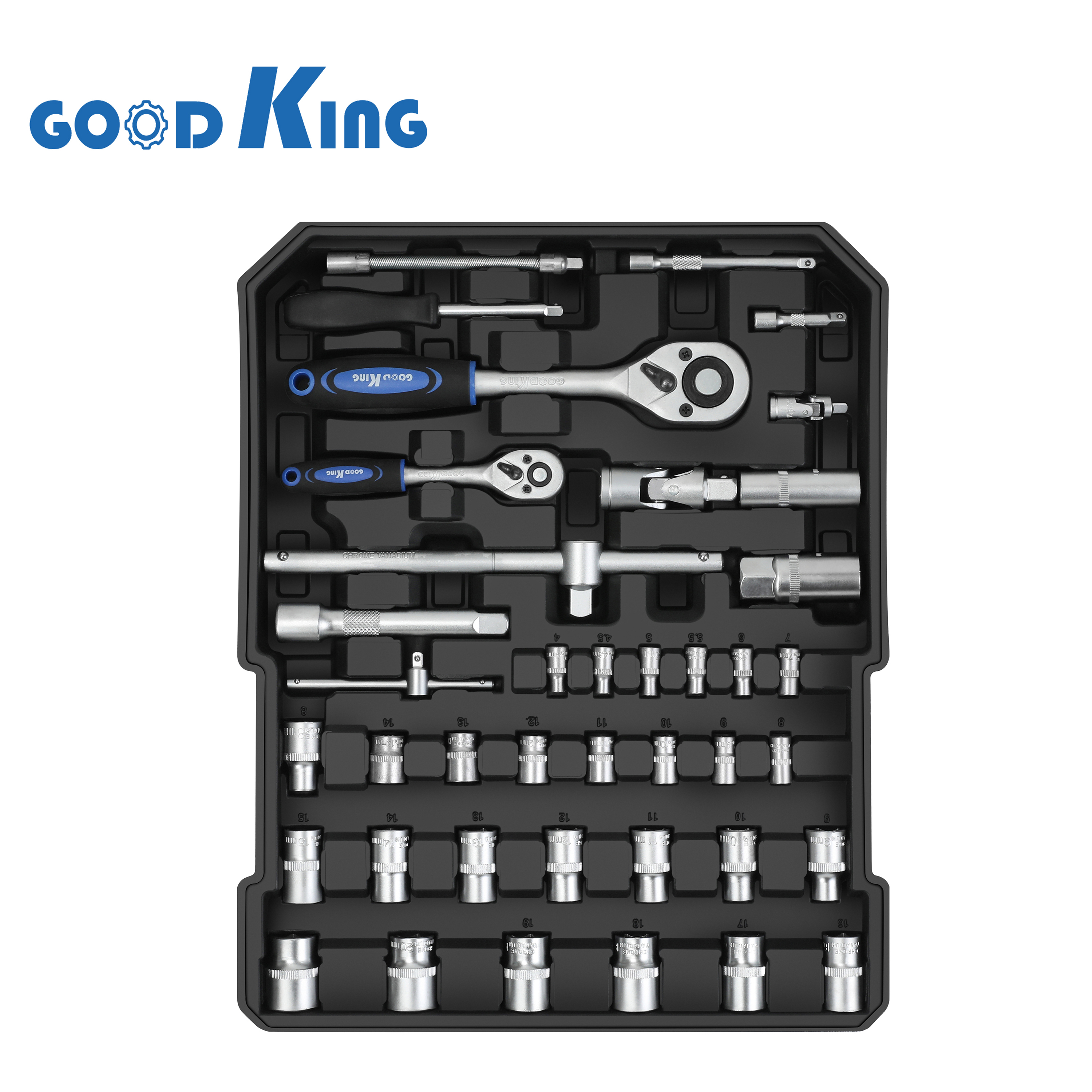 GOODKING 187 PCS Mechanic Tool Kit: Socket Wrench & Combination