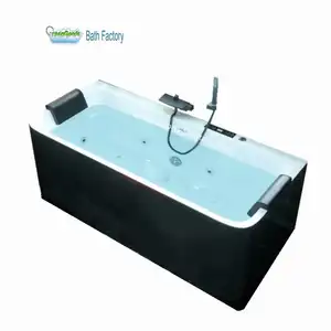 CE ROHS Reach Large Size ABS Acrylic Two Person Freestanding Whirlpool Massage Black Bathtub with Computer Controller