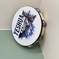 Tambourin à tête de lion personnalisée de 8 pouces pour instrument de musique, bruit fort, vente en gros