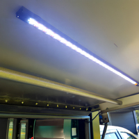 Lampe de camping en aluminium noir à LED blanches 5000K, étanche IP67, DC12V, avec fonction de gradation à double interrupteur pour camping/4x4/remorques, conforme RoHS