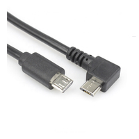 Cable USB 2.0 Micro USB Macho en Ángulo Izquierdo a Micro USB Macho Recto con Blindaje Trenzado para Uso en Computadoras