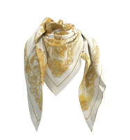 ZANDY Nouvelle Écharpe Carrée en Soie Imprimée Fleurs Vintage 300g 70*70cm Foulard Femme Écharpe de Cou Hijabs pour l'Été