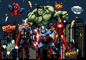 Fondo de tema de <span class=keywords><strong>los</strong></span> <span class=keywords><strong>Vengadores</strong></span> Fondo de fiesta de superhéroe <span class=keywords><strong>Banner</strong></span> de fondo para niños Decoraciones de feliz cumpleaños - Product Image 2