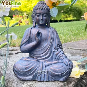 Outdoor Custom Brass Buda Tibetan Bronze Sitting Buddha Statue Indian Sculpture